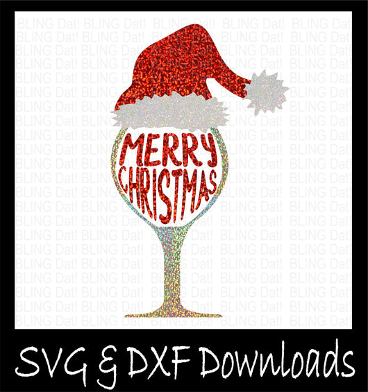 Download Christmas Wine Glass SVG Cut File - Bling Dat
