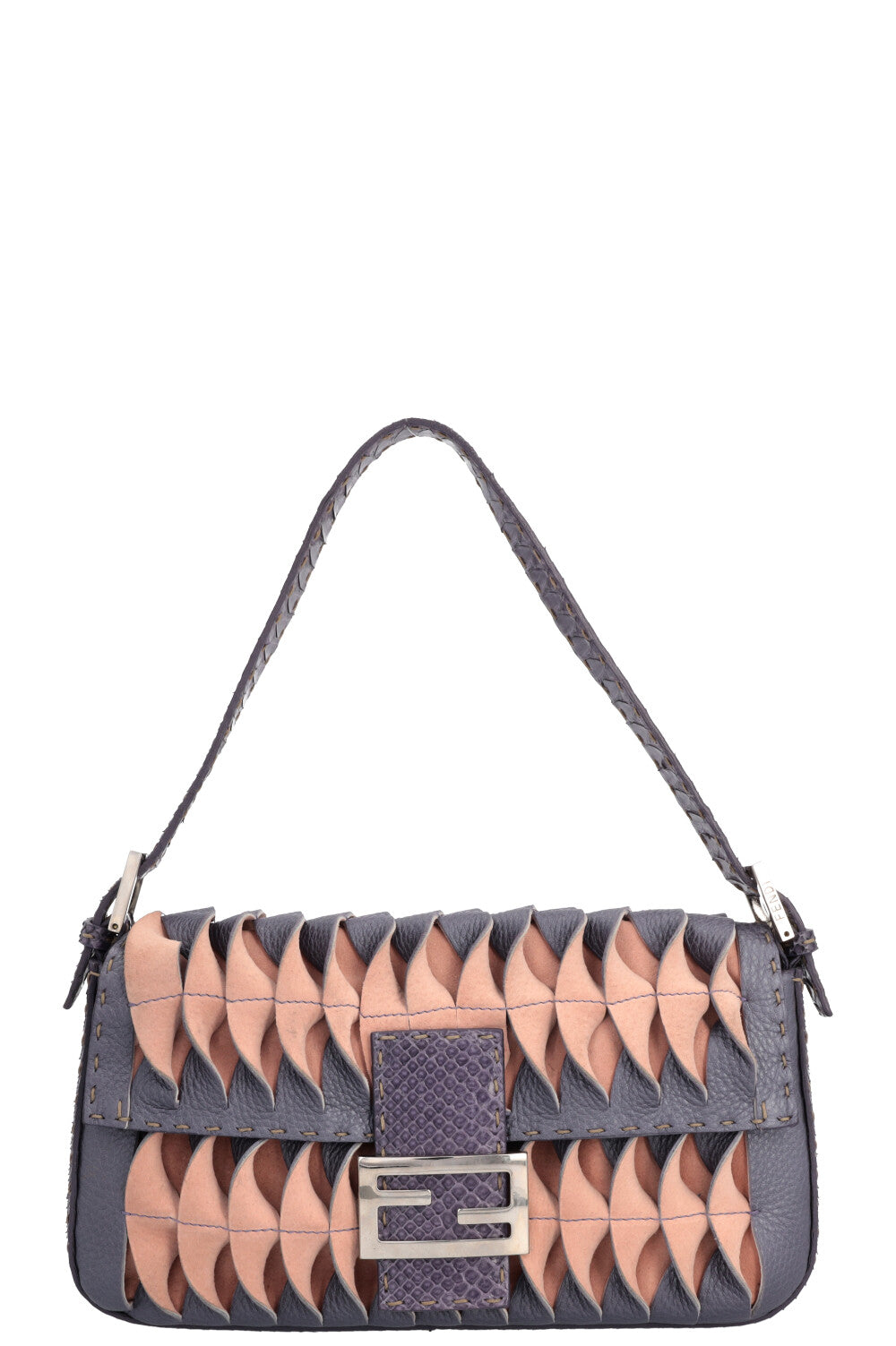 image of FENDI Selleria Baguette Bag Python Purple Pink