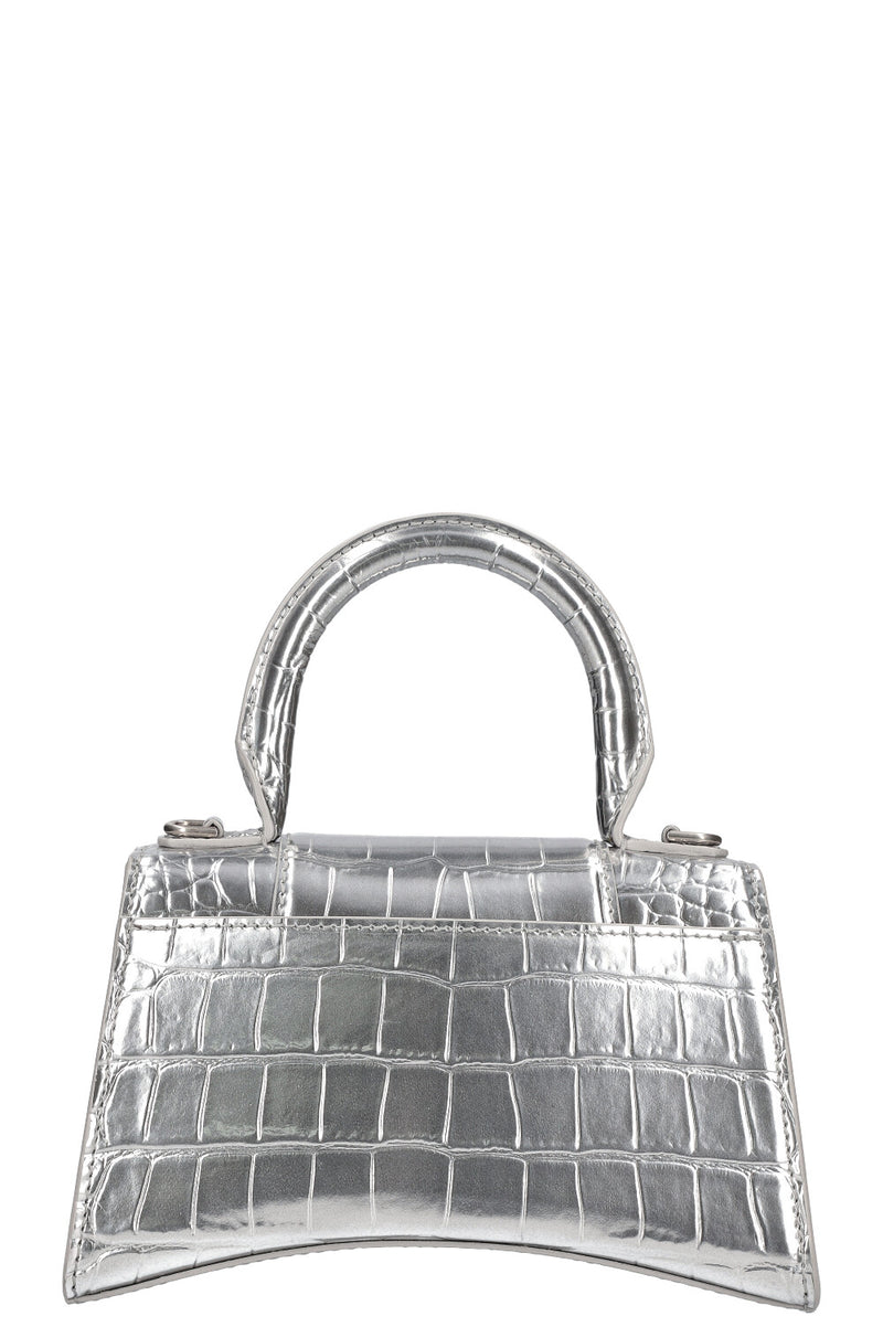 Hourglass XS Glitter Crossbody Bag in Silver  Balenciaga  Mytheresa