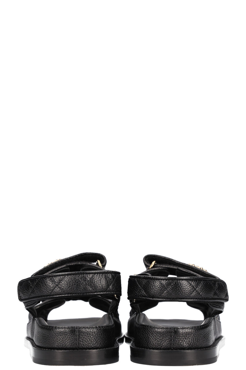 CHANEL Dad Sandals Caviar Black – REAWAKE