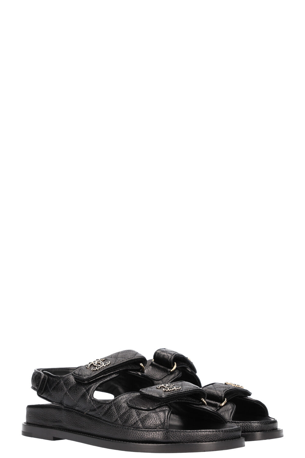 CHANEL Dad Sandals Caviar Black – REAWAKE