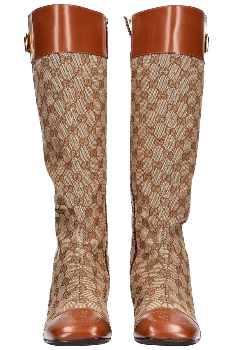 GUCCI knee-high boots GG canvas – REAWAKE