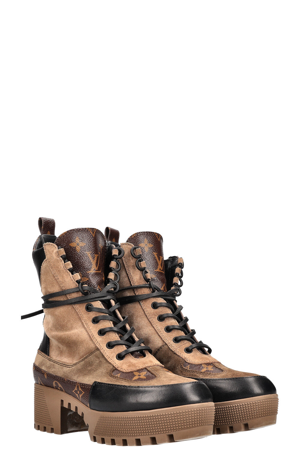 NWB Louis Vuitton Laureate Black Monogram Platform Desert Boots (Size 38)  NEW!
