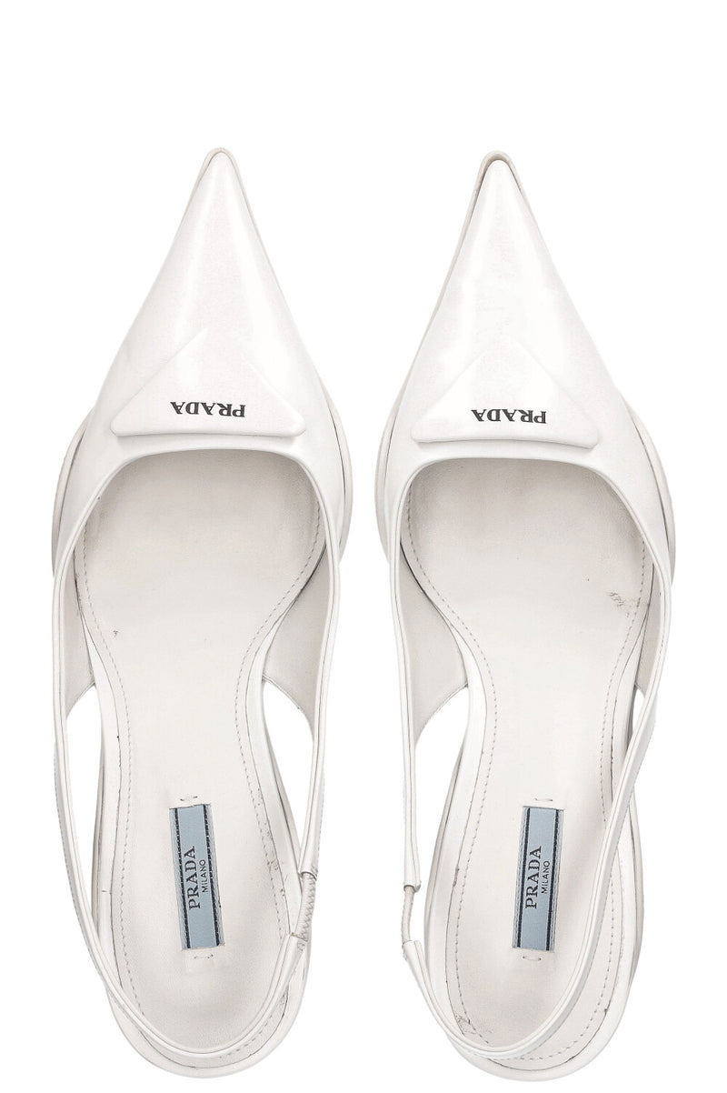 PRADA Slingback Heels White – REAWAKE