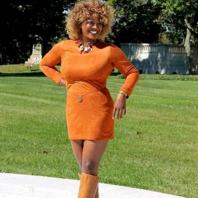 orange skin tight dress
