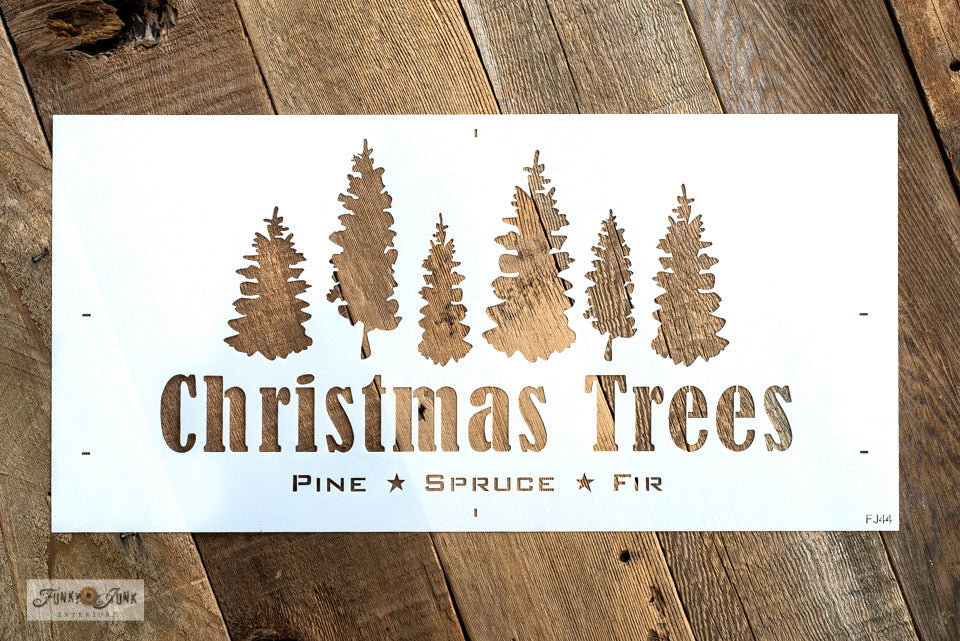 Christmas Trees Pine-Spruce-Fir stencil by Funky Junk's Old Sign