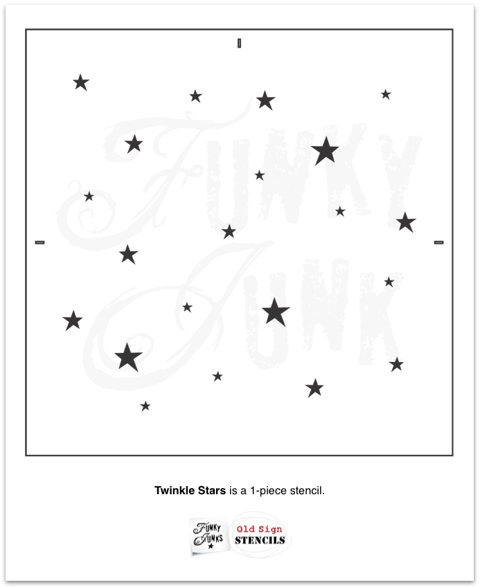 Create a star-studded backdrop with the Twinkle Stars stencil! Designed with a discrete random star pattern of different sized stars, this star stencil makes it easy to add a vibrant sky of twinkling stars to your DIY projects. It's very easy to extend this random pattern stencil without precise measurements.