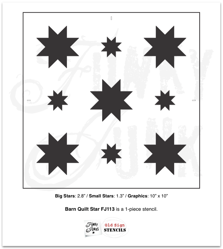 Star Barn Quilt Pattern Stencil by StudioR12