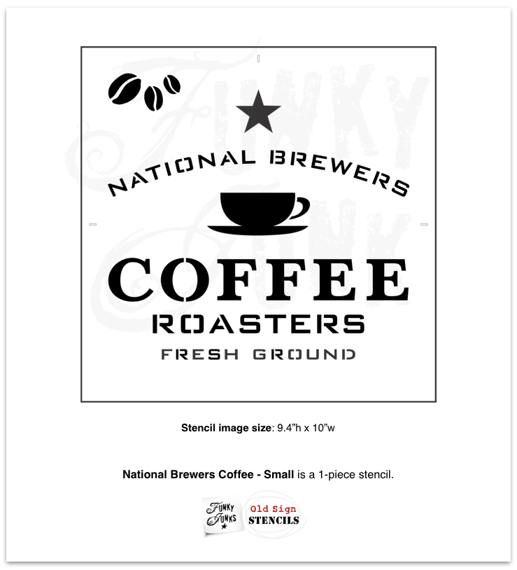 National Brewers Coffee by Funky Junk's Old Sign Stencils