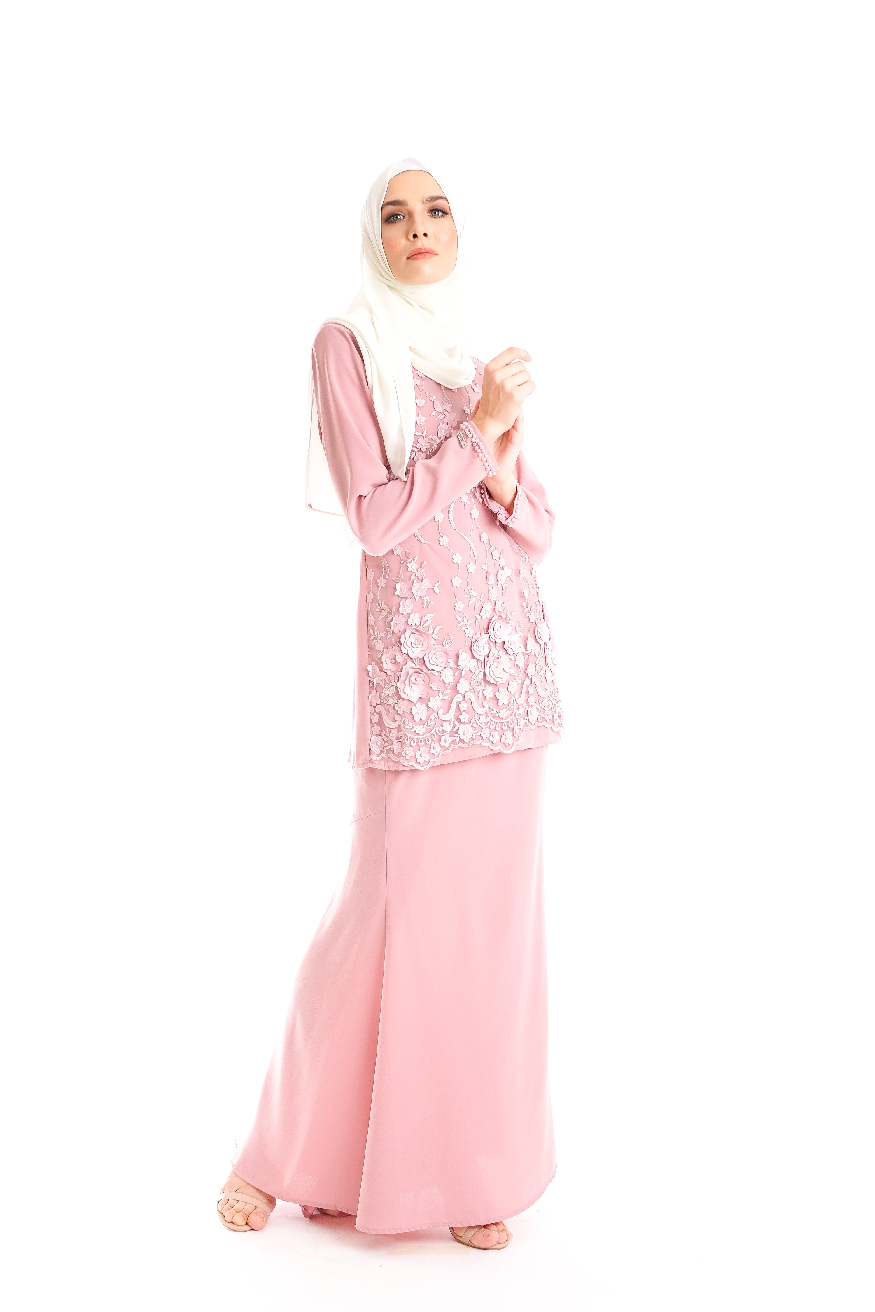 Baju kurung dusty pink