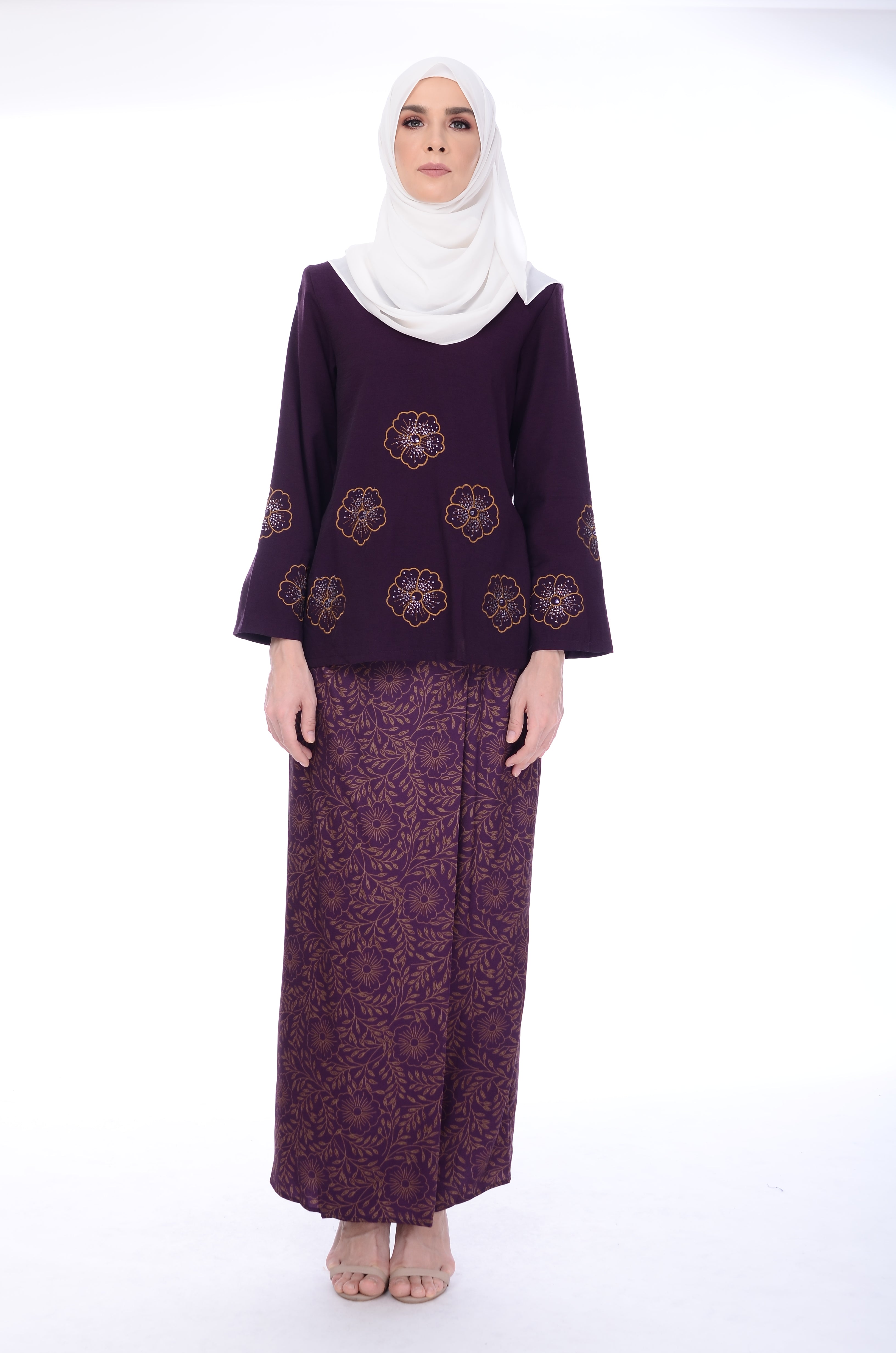  Baju  Kurung  D yana Edith BJK20070 Purple D YANA