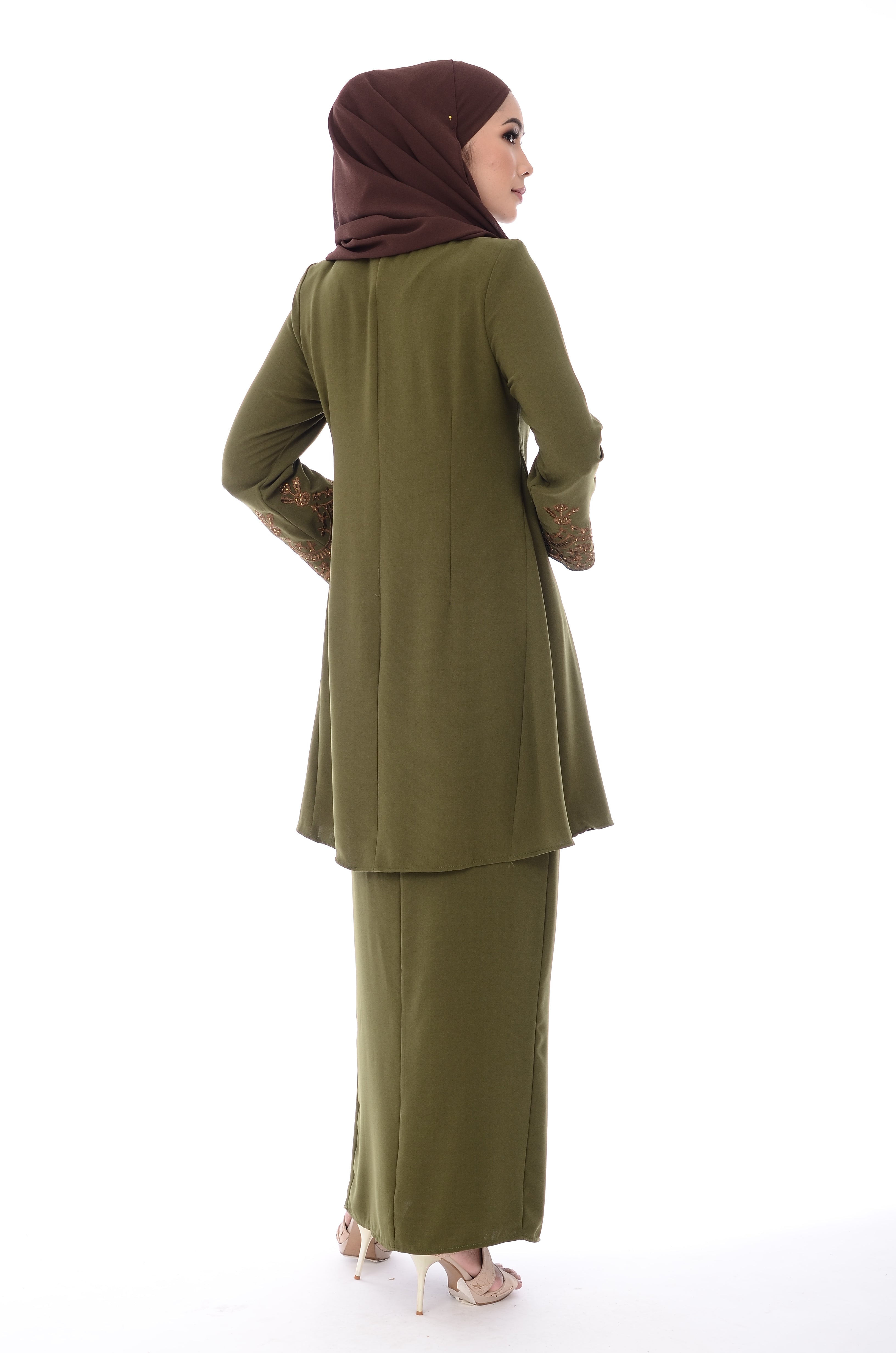  Baju  Kurung  D yana Laara BJK3059 Olive  Green  D YANA