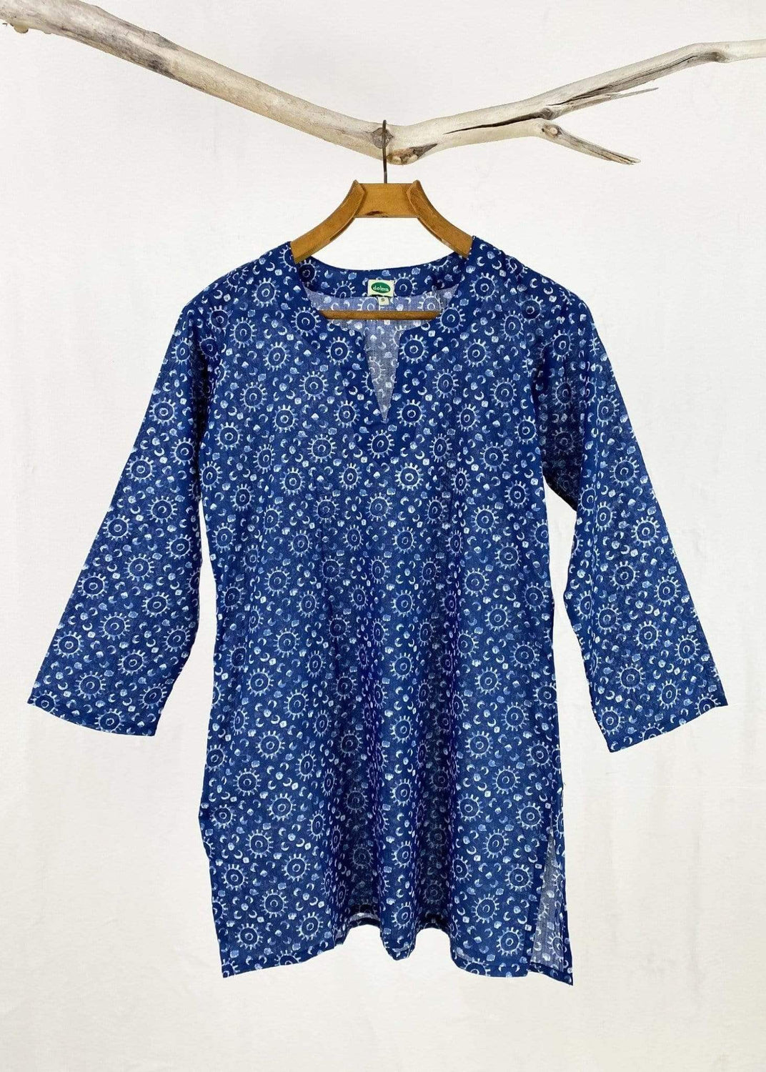 Dolma Indigo Sunburst Printed Tunic – Haystacks