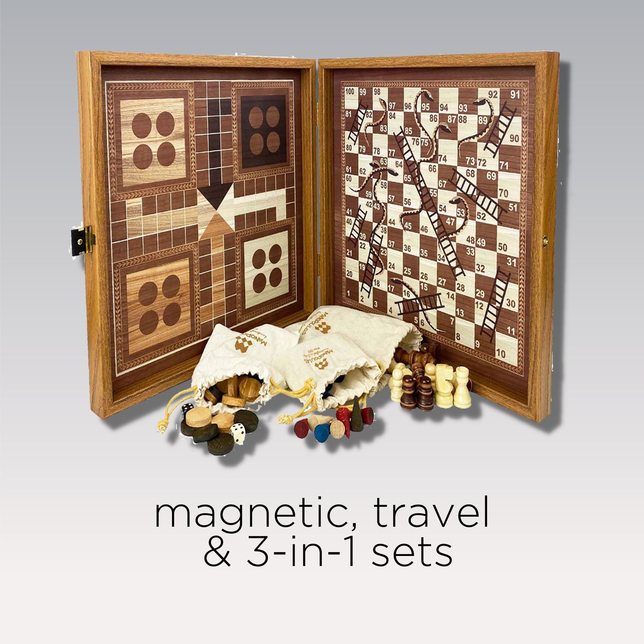  KAILE 10 Magnetic Chess Sets - 3 in 1 Travel Chess