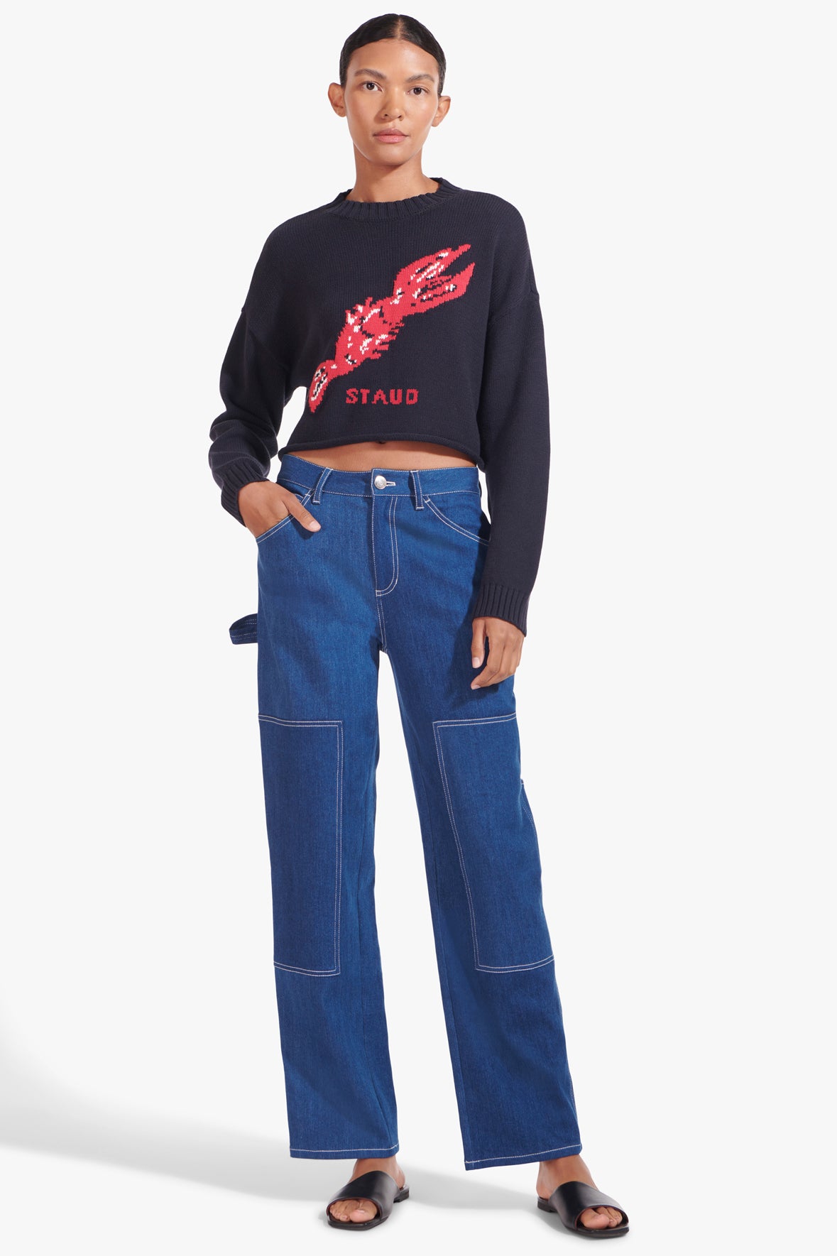 STAUD LOBSTER SWEATER NAVY