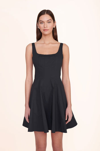 STAUD MINI WELLS DRESS BLACK