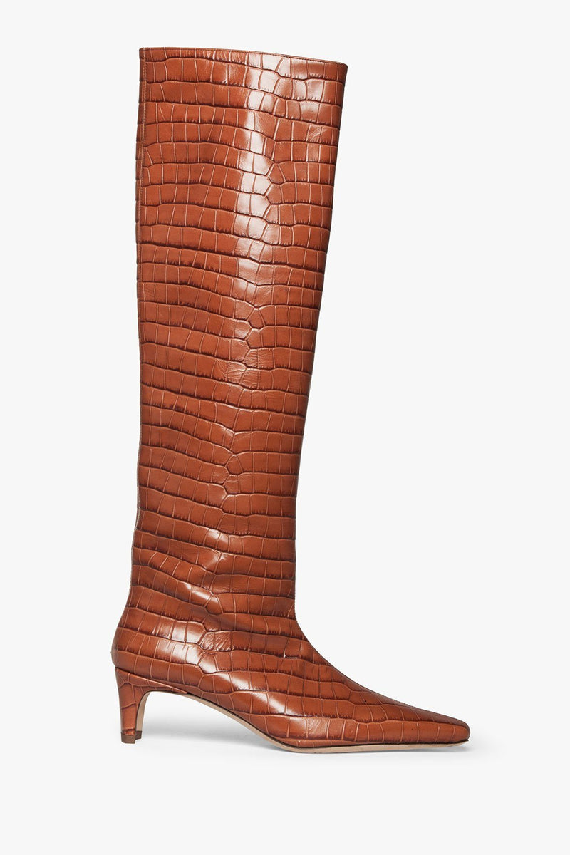 croc embossed boots