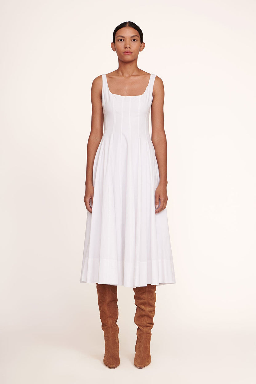 STAUD | WELLS DRESS WHITE