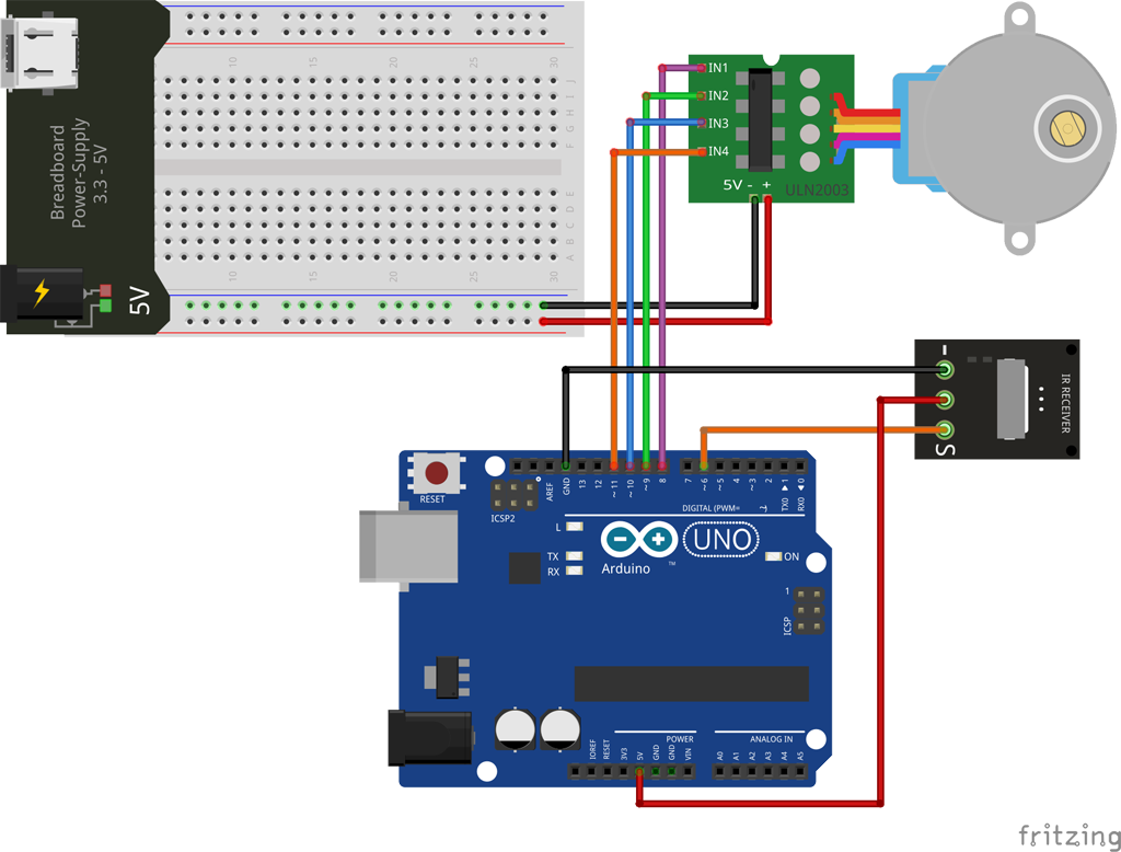 Control a Stepper Motor with an Arduino and IR Remote – Brainy-Bits