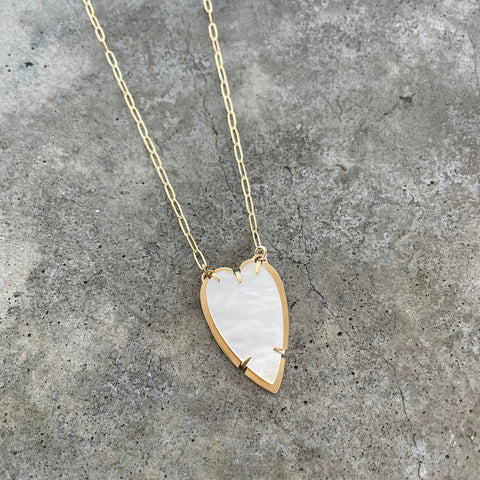 Mother of pearl Gold Necklace by Lisa Crowder