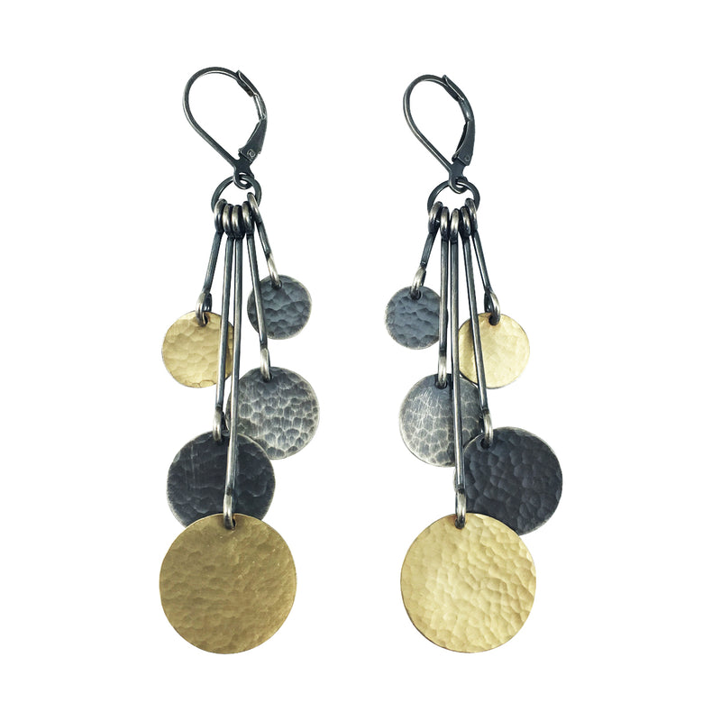 five hammered disc earring – Lisa Crowder Studio