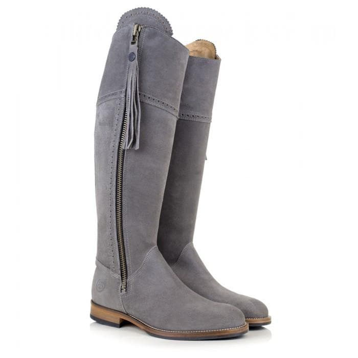 grey suede riding boots