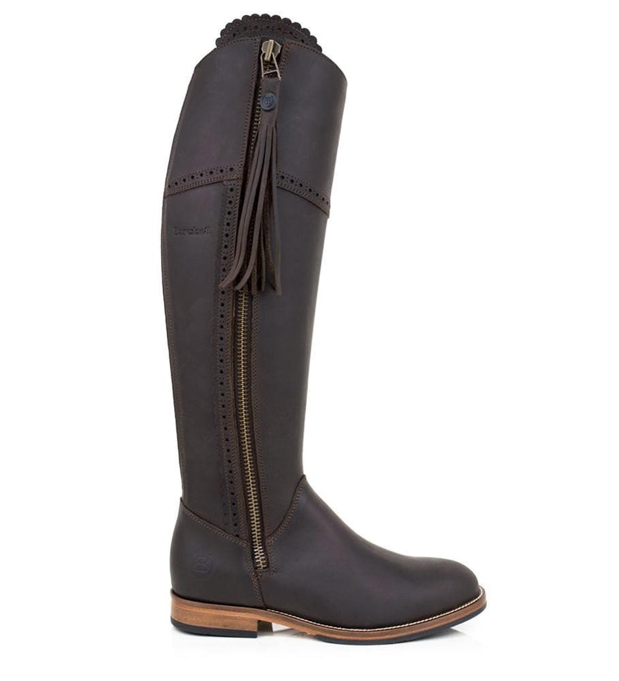 Sovereign Waxed Leather Boots with Tassel - Brown