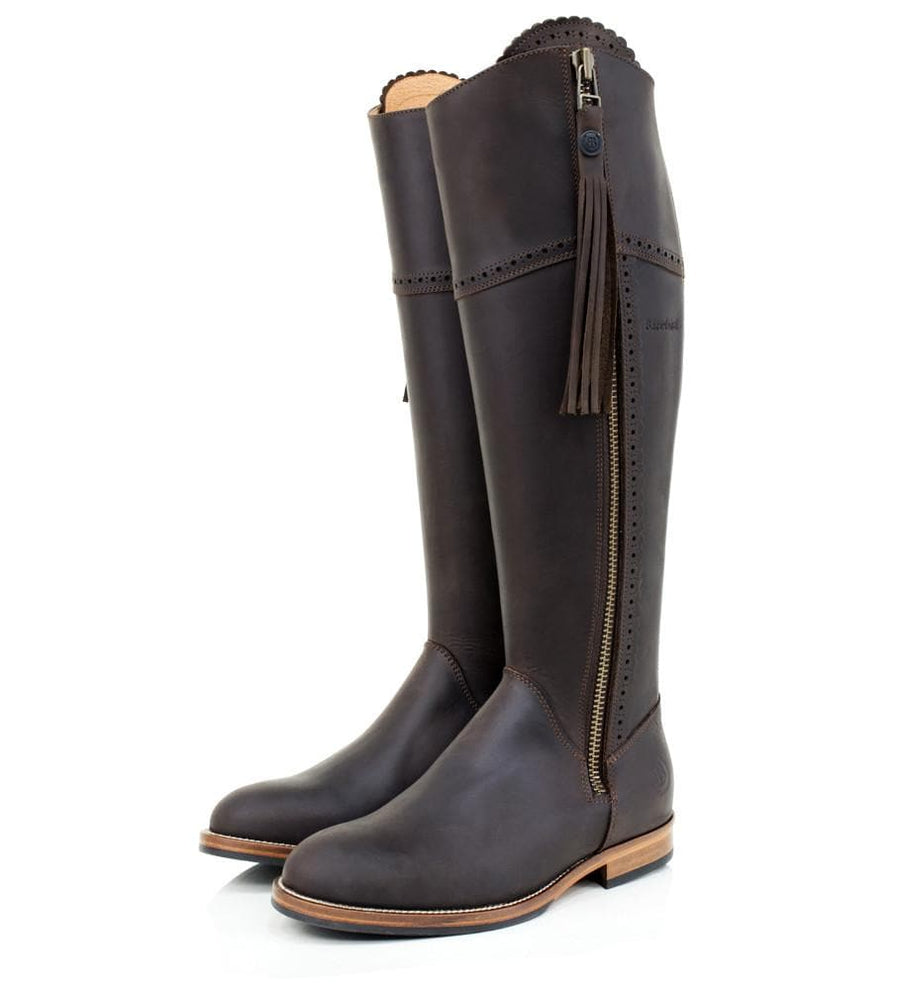 Sovereign Waxed Leather Boots with Tassel - Brown