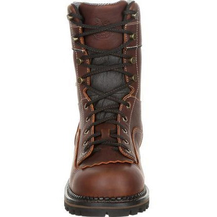 low heel logger boots