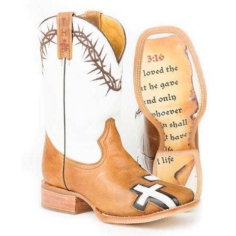 boots with bible verse on sole