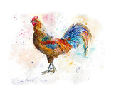 Cheerful hen: A burst of lively hues paints the joyful spirit of a colorful chicken.