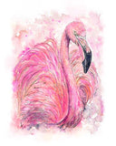 Pink elegance: Flamboyant flamingo graces canvas with a splash of vibrant hues.