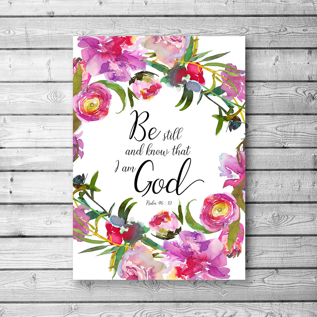 Be Still and Know That I am God Wall Art, Psalm 46 10 Pictures Print