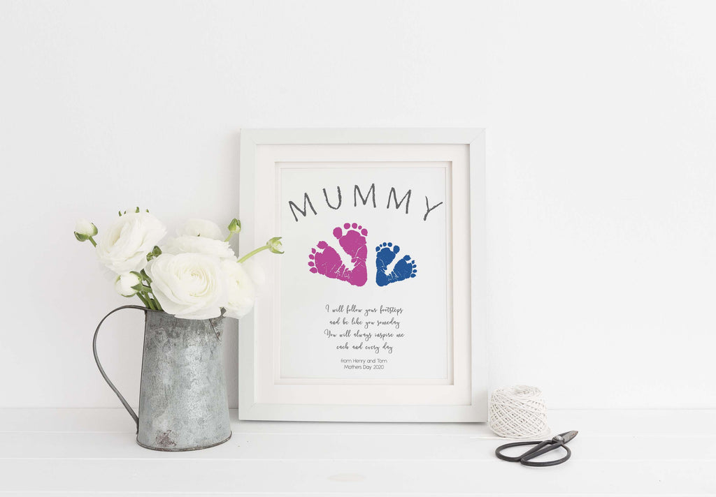 Baby Footprint Art in Stunning Pastel Shades Inkless Footprint Kit Included Baby  Footprint Keepsake New Baby Gift Baby Shower Gift -  Norway