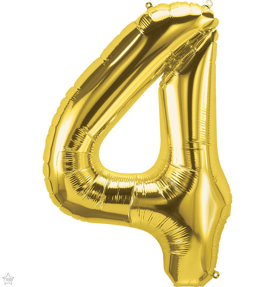 large gold number balloons