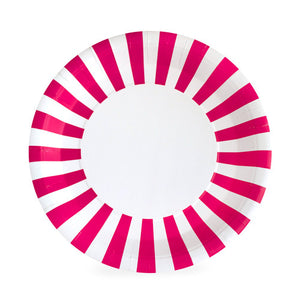 pink and white paper plates