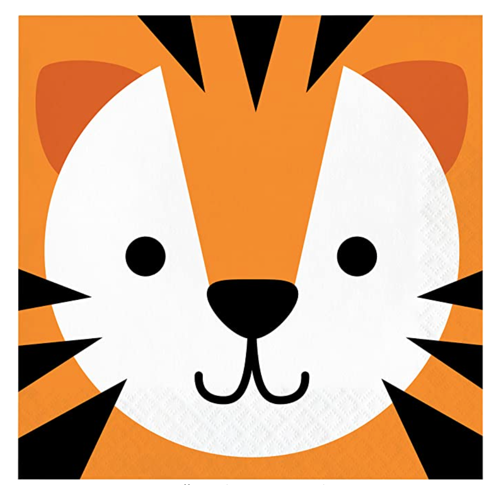 Adorable Tiger Face Napkins - Perfect for Wild Safari Parties!