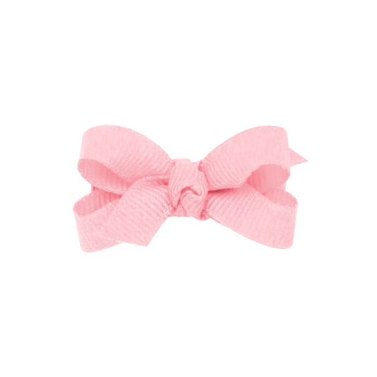 Wee Ones Mini Monogrammed Grosgrain Girls Hair Bow - Light Pink with Hot Pink Initial B
