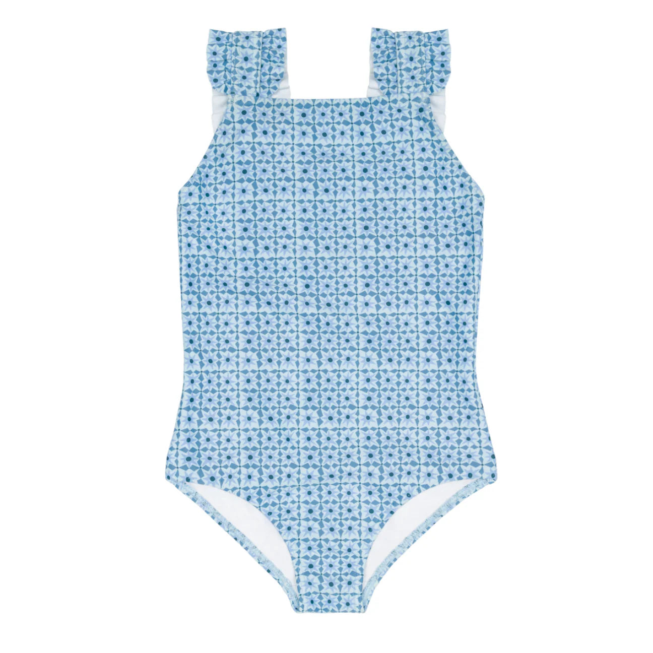 Azul Tile Ruffle Strap One Piece