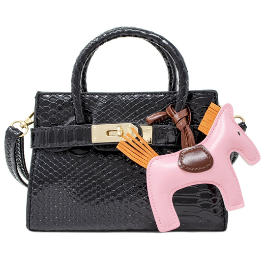 Shiny Crocodile Print Bamboo Handle Satchel > Satchel > Mezon Handbags