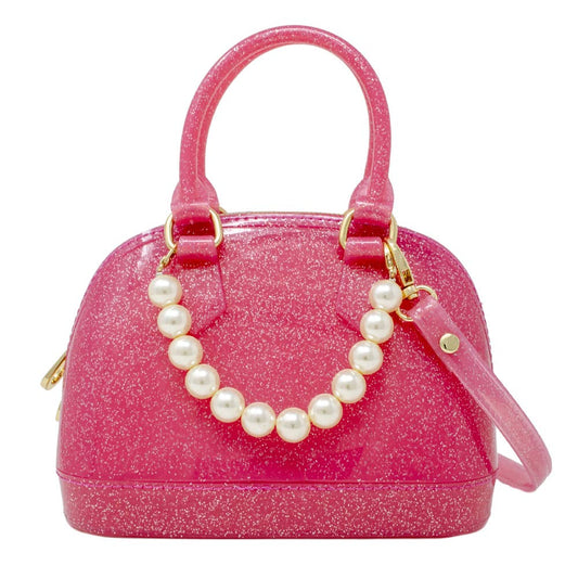 BUTORY Kids Handbag with Pearl Handle Waterproof Mini Jelly Purse