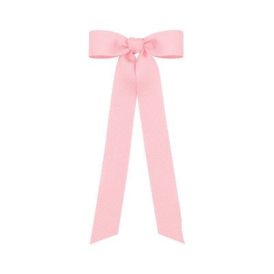 Wee Ones Medium Monogrammed Grosgrain Girls Hair Bow - Light Pink with Hot Pink Initial T