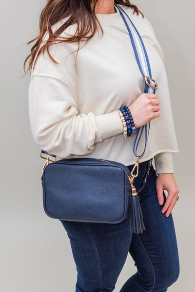 Navy Willow Camera Crossbody Bag