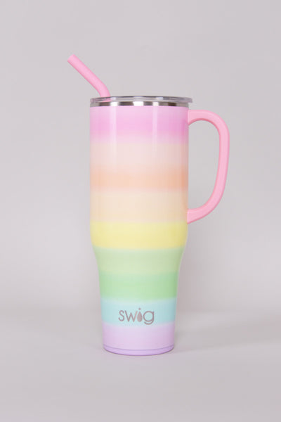 Swig Pink Lemonade + Yellow Reusable Straw Set