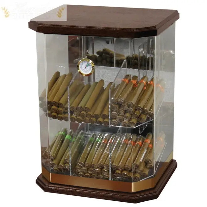 The Franklin Wood Acrylic Display Cigar  Humidor
