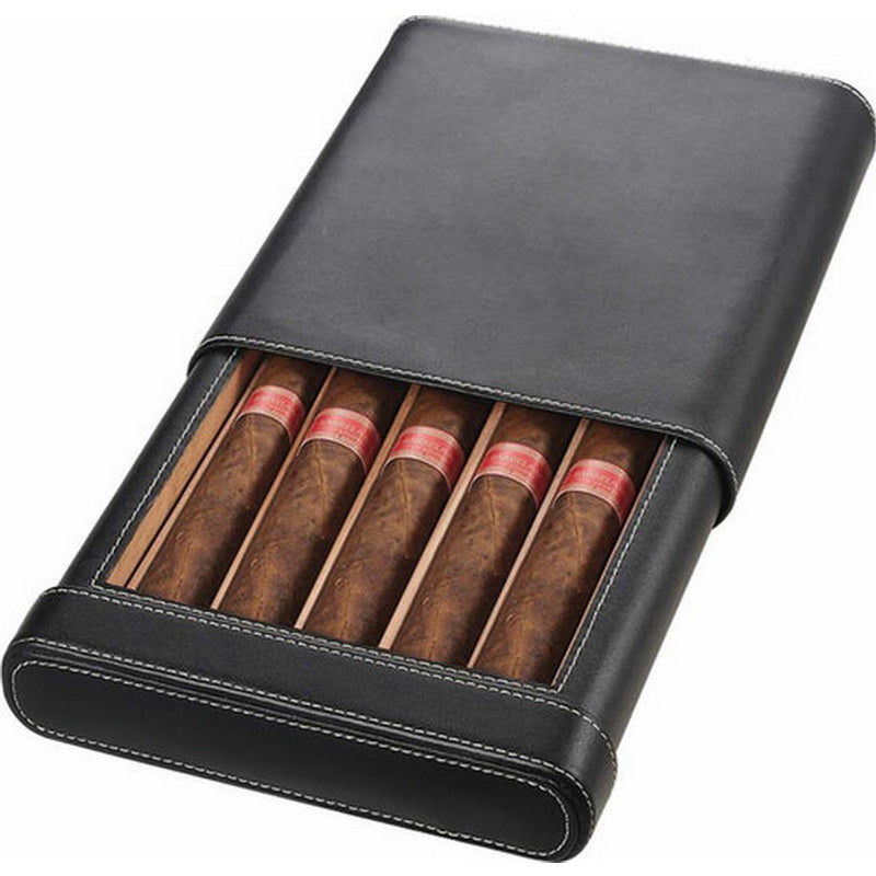 Visol Legend Brown Genuine Leather Cigar Case With Cutter