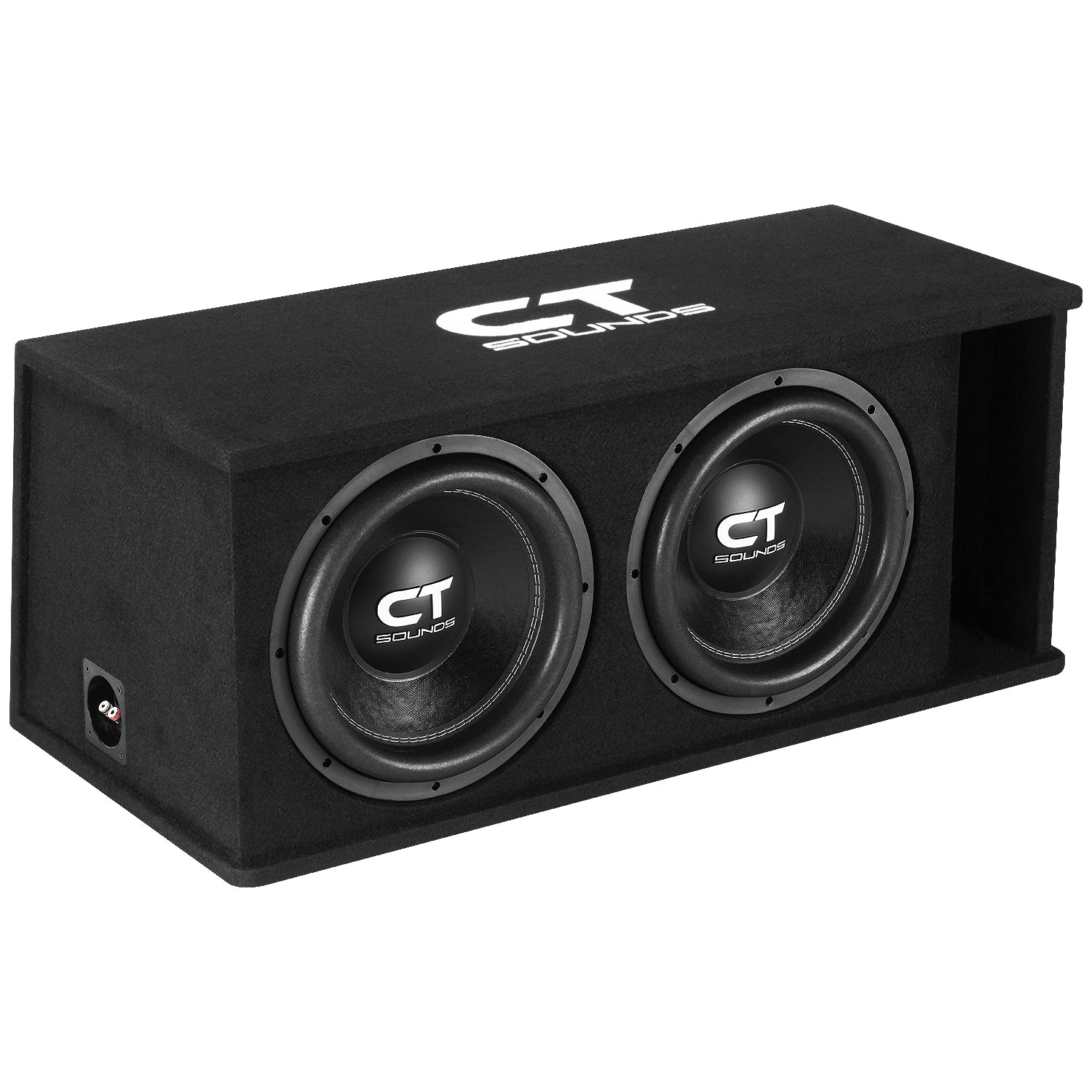 TROPO-2X12D4 // Dual 12” 2600-Watt Loaded Tropo Series Ported Car Subwoofer Box - CT SOUNDS product image