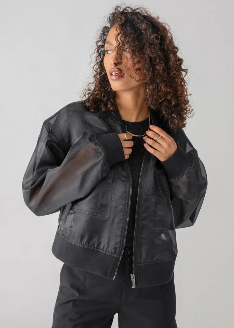 Sanctuary Skyline Organza Bomber- Black - Hand In Pocket product image