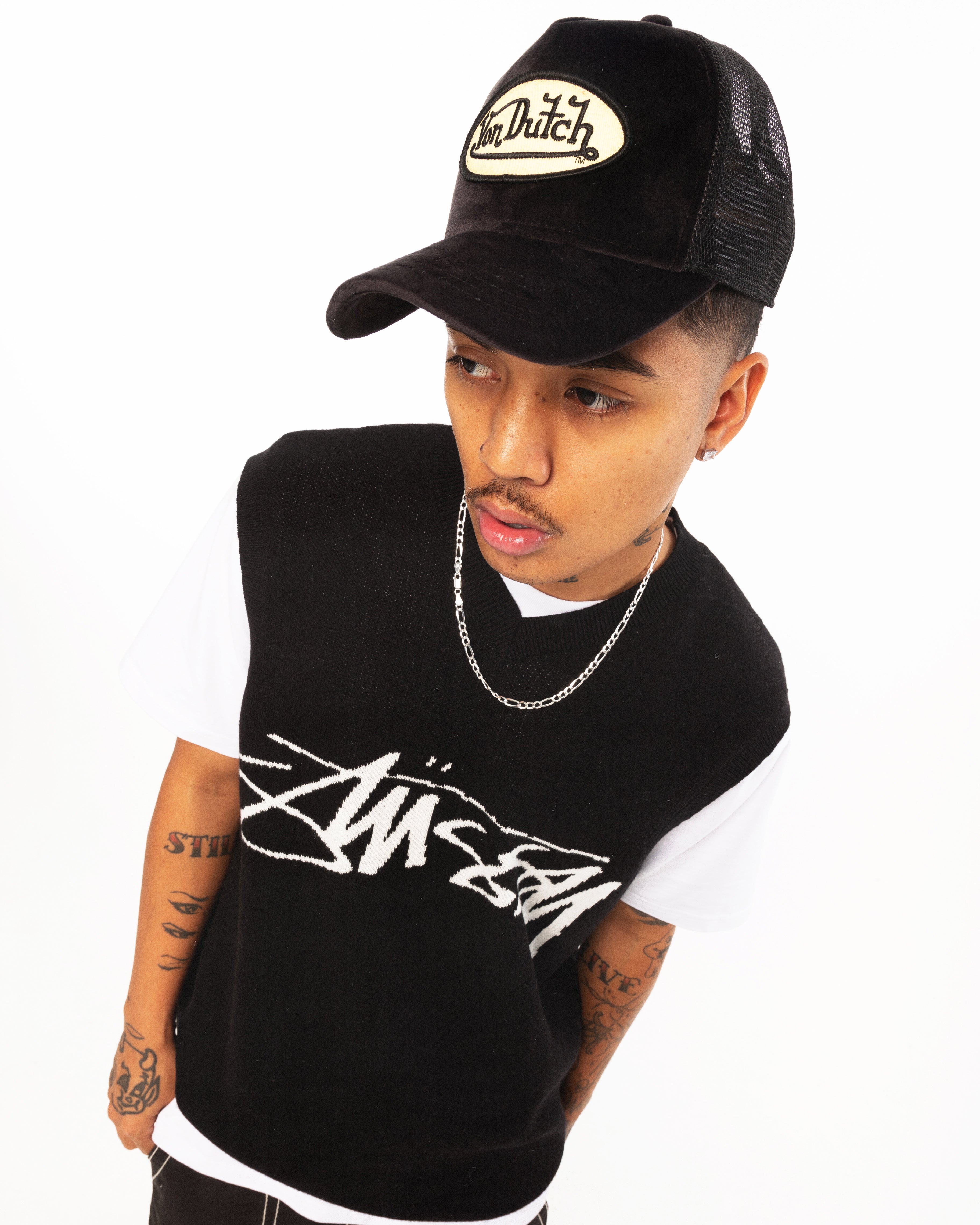 Stussy Smooth Stock Knit Vest Black | Culture Kings NZ