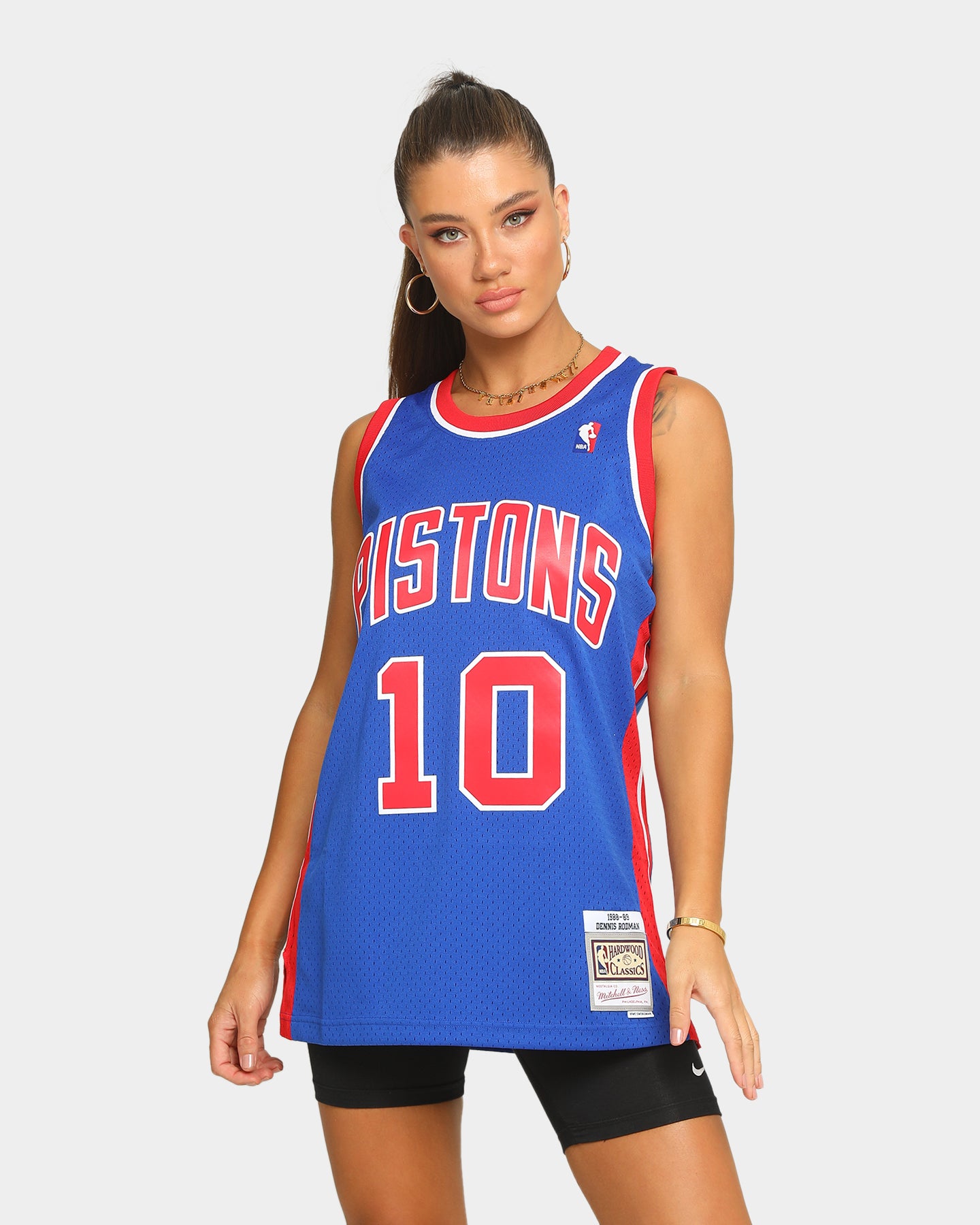 Men's Mitchell & Ness Dennis Rodman Royal Detroit Pistons 1988-89 Hardwood  Classics Swingman Jersey